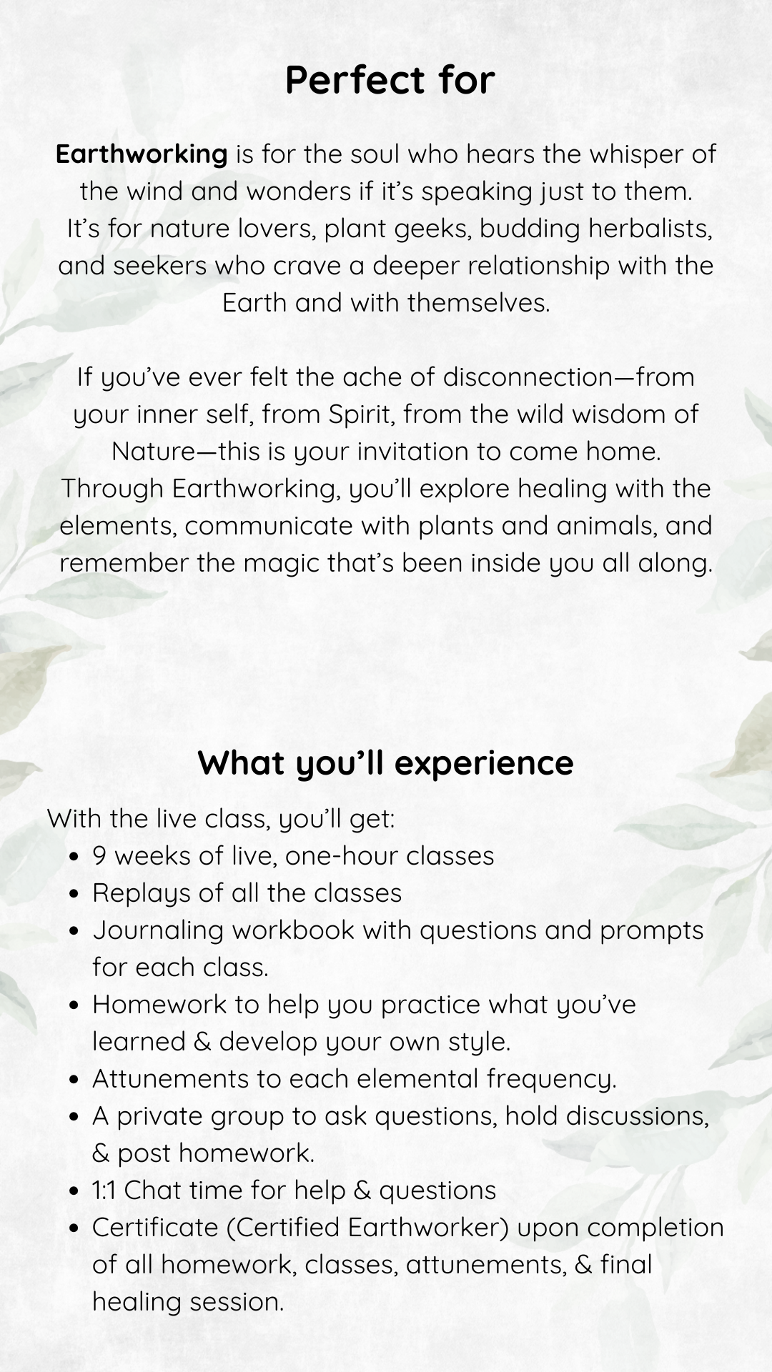 EW - perfect for & experience
